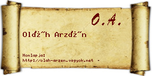 Oláh Arzén névjegykártya