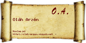 Oláh Arzén névjegykártya